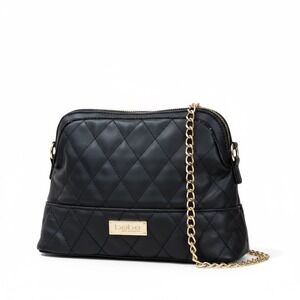 Bebe Los Angeles Quilted Dome Crossbody Bag Black Chain‎ Strap